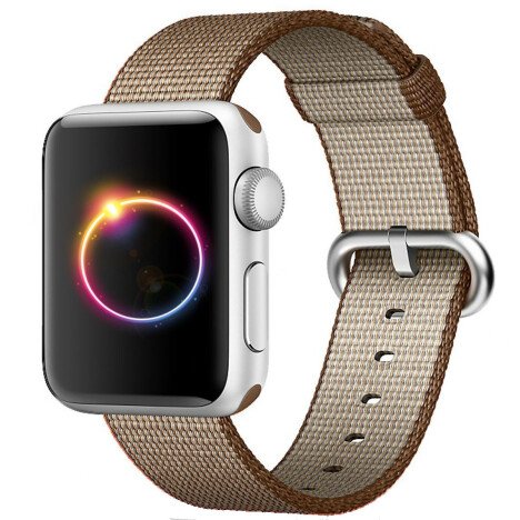 Curea iUni compatibila cu Apple Watch 1/2/3/4/5/6/7, 40mm, Nylon, Woven Strap, Brown