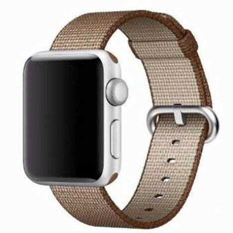 Curea iUni compatibila cu Apple Watch 1/2/3/4/5/6/7, 40mm, Nylon, Woven Strap, Brown